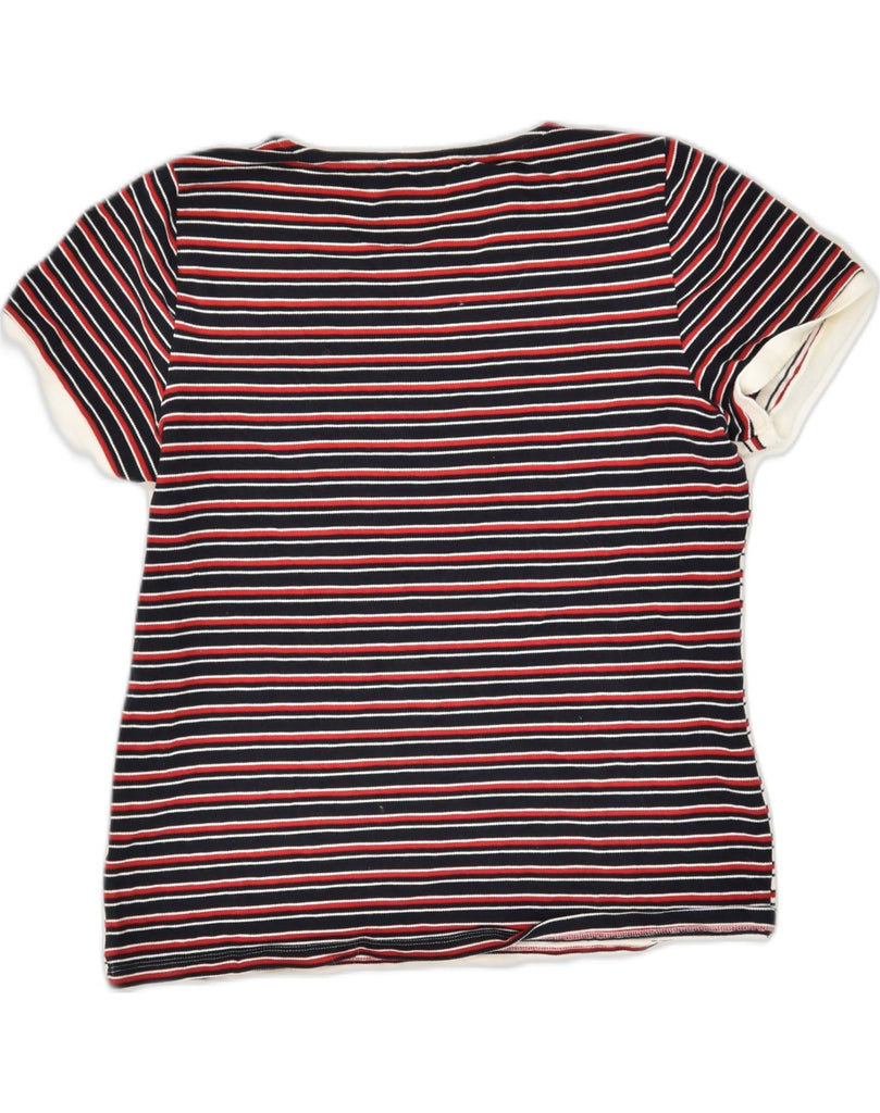 TOMMY HILFIGER Womens T-Shirt Top UK 12 Medium Multicoloured Striped | Vintage Tommy Hilfiger | Thrift | Second-Hand Tommy Hilfiger | Used Clothing | Messina Hembry 