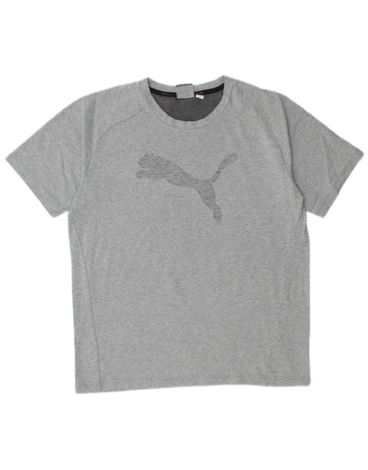 PUMA Mens Graphic T-Shirt Top Medium Grey Cotton