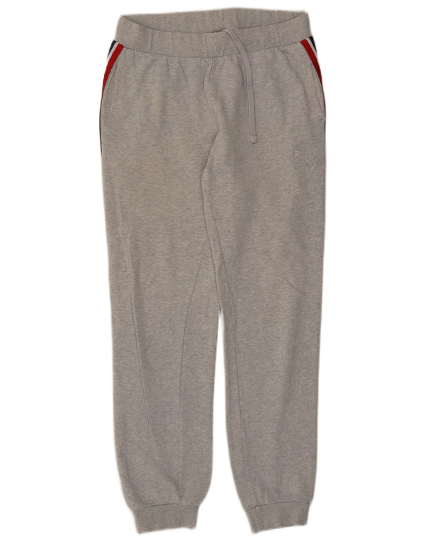 Reebok Mens Graphic Tracksuit Trousers Joggers Medium Grey Colourblock