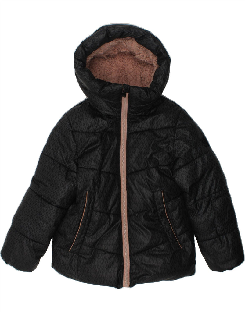 MICHAEL KORS Girls Hooded Padded Jacket 5-6 Years Black Polyester | Vintage Michael Kors | Thrift | Second-Hand Michael Kors | Used Clothing | Messina Hembry 