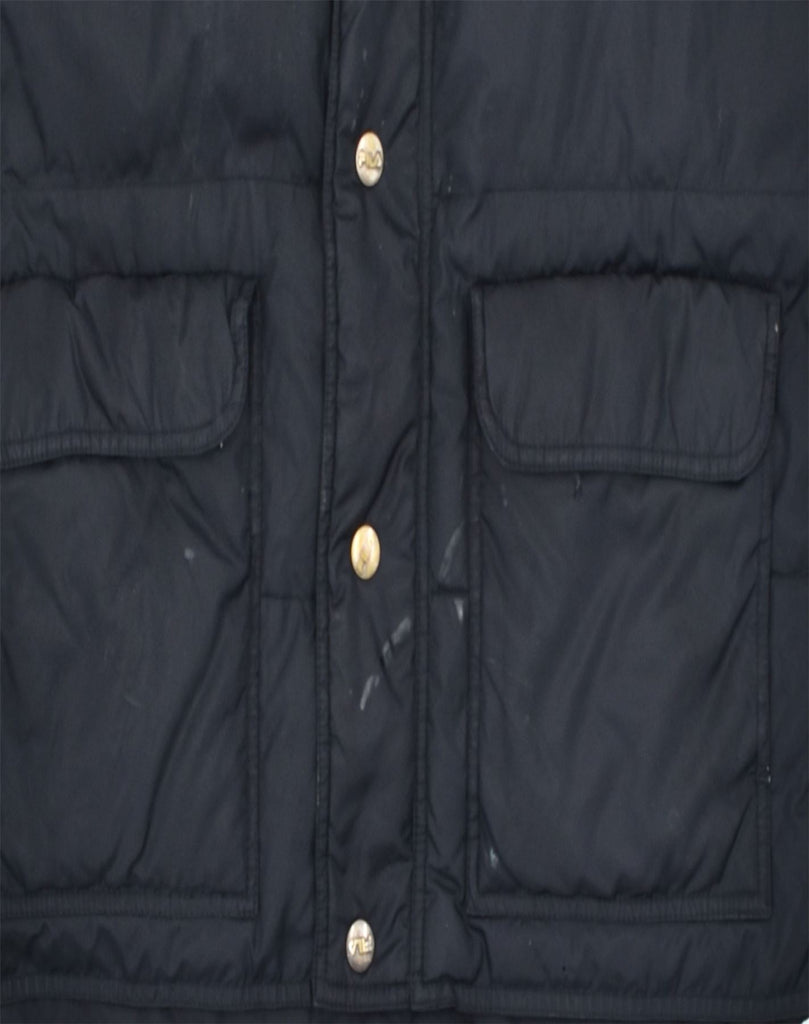 FILA Mens Oversized Padded Gilet IT 46 Small Black Nylon | Vintage | Thrift | Second-Hand | Used Clothing | Messina Hembry 