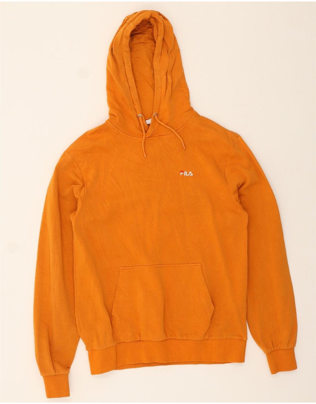 FILA Mens Hoodie Jumper Small Orange Cotton Vintage Fila and Second-Hand Fila from Messina Hembry 