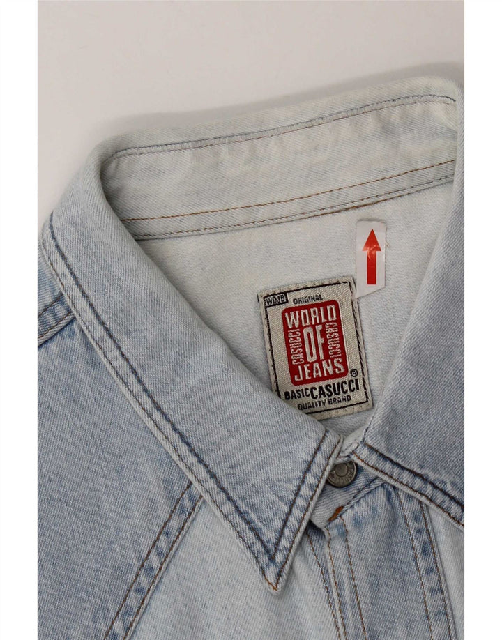 Casucci Mens Denim Shirt XL Blue Cotton