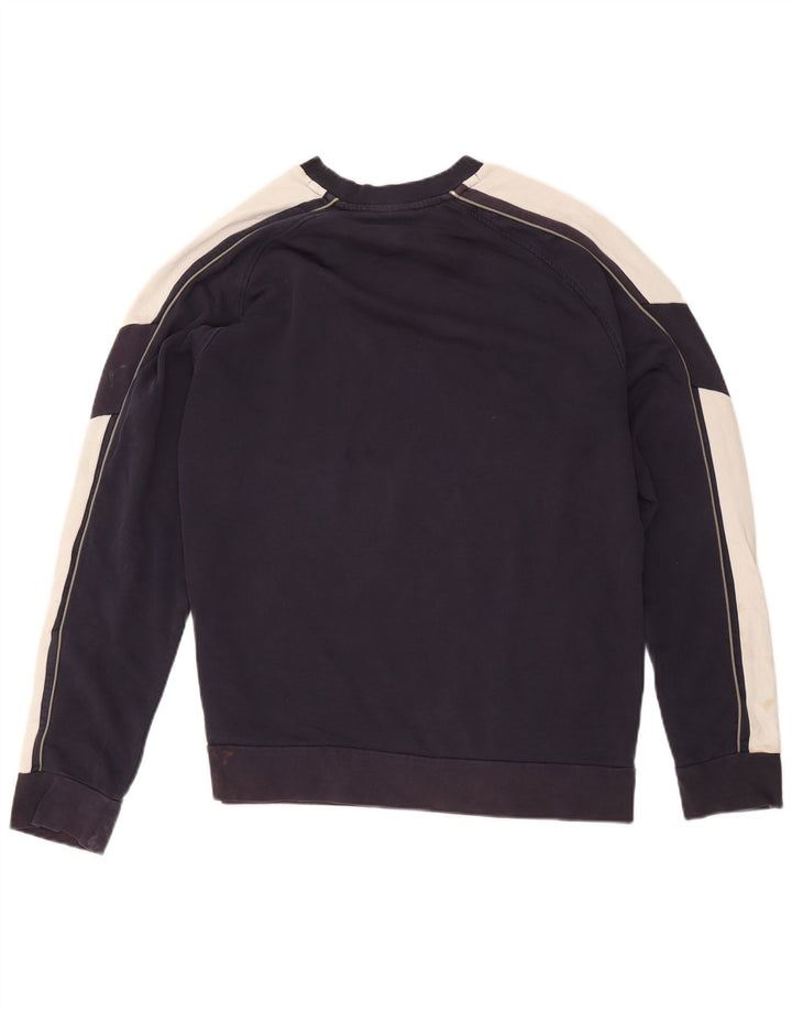 Puma Mens Sweatshirt Jumper Large Navy Blue Colourblock Cotton