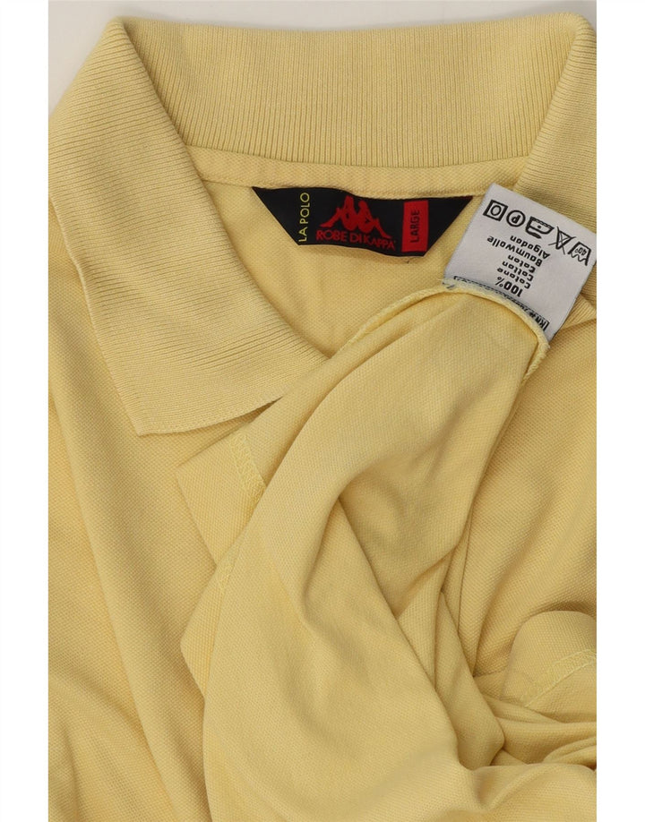 Kappa Mens Polo Shirt Large Yellow Cotton