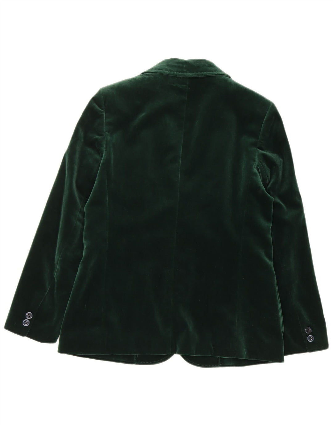 St Michael Womens 2 Button Velvet Blazer Jacket UK 14 Medium Green Cotton