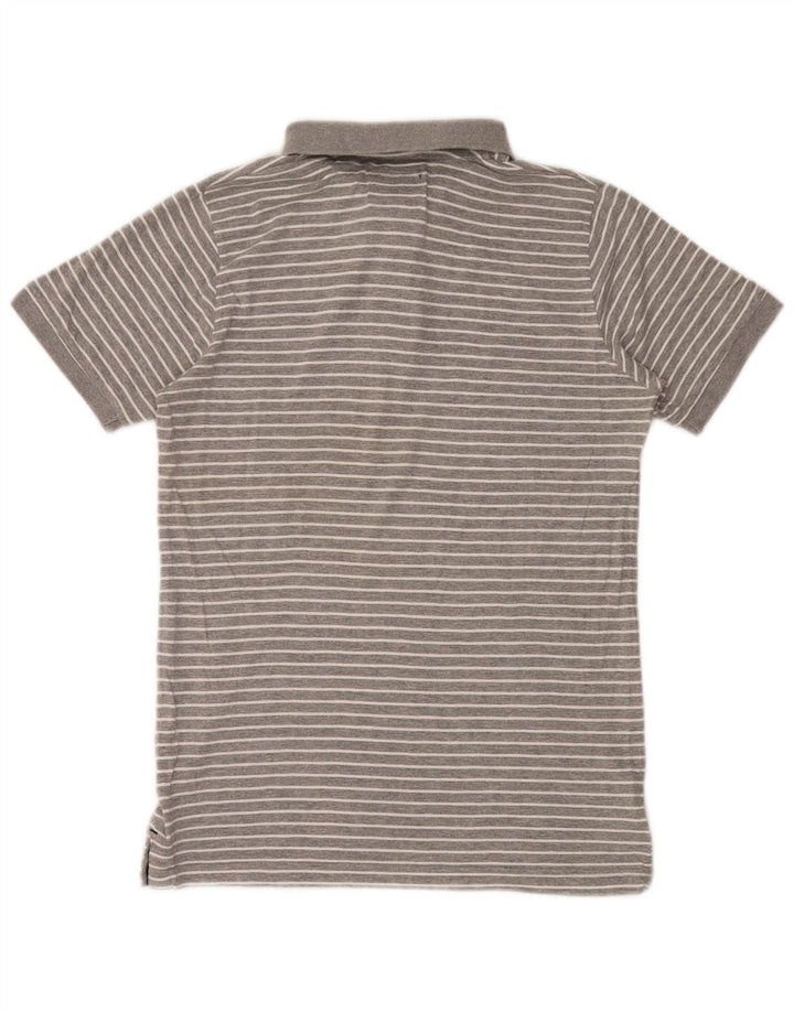Woolrich Mens Polo Shirt Small Grey Striped Cotton