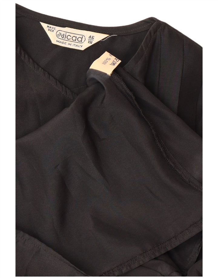 VINTAGE Womens Shirt Blouse IT 46 Large Black Polyester