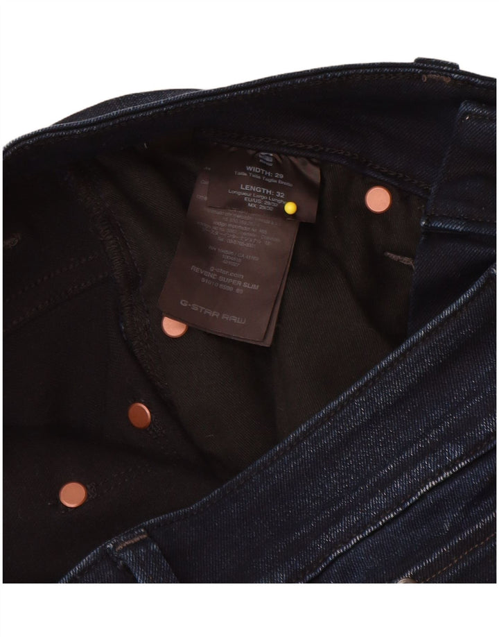 G-Star Womens Super Slim Jeans W29 L32 Navy Blue Cotton