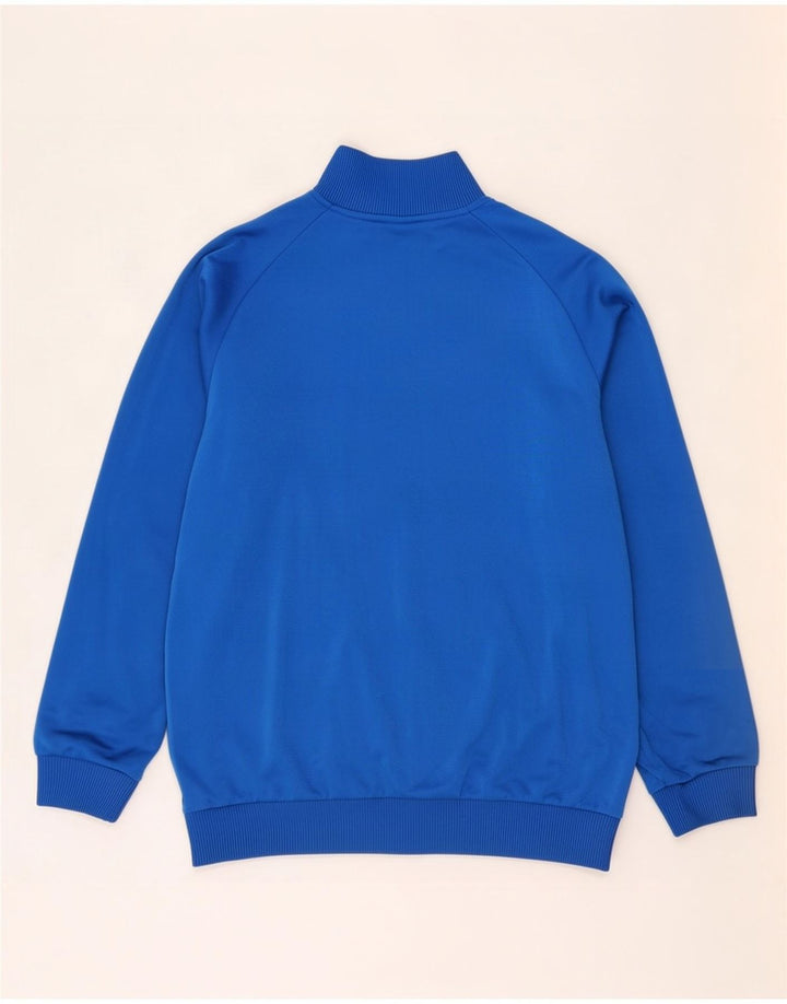 Adidas Boys Tracksuit Top Jacket 15-16 Years Blue Colourblock Polyester