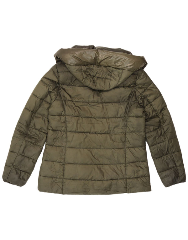 Esprit Womens Hooded Padded Jacket UK 16 Large Khaki