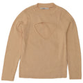 Zara Womens Crop Top 3/4 Sleeve UK 12 Medium Beige