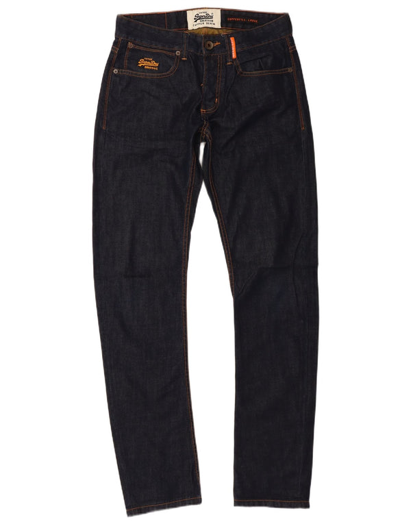 Superdry Mens Copperfill Loose Slim Jeans W28 L32 Navy Blue Cotton