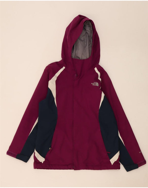 The North Face Girls Hyvent Rain Jacket 14-15 Years XL Purple Colourblock