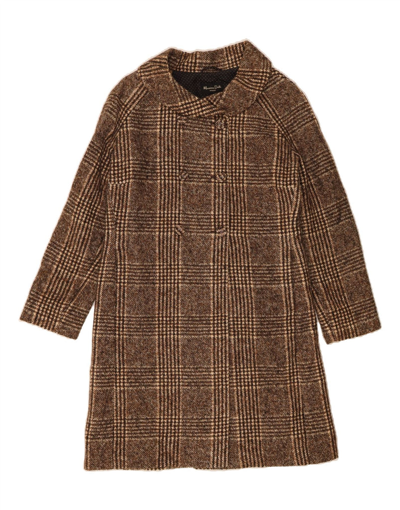 MASSIMO DUTTI Womens Double Breasted Coat EU 44 XL Brown Check Wool Vintage Massimo Dutti and Second-Hand Massimo Dutti from Messina Hembry 