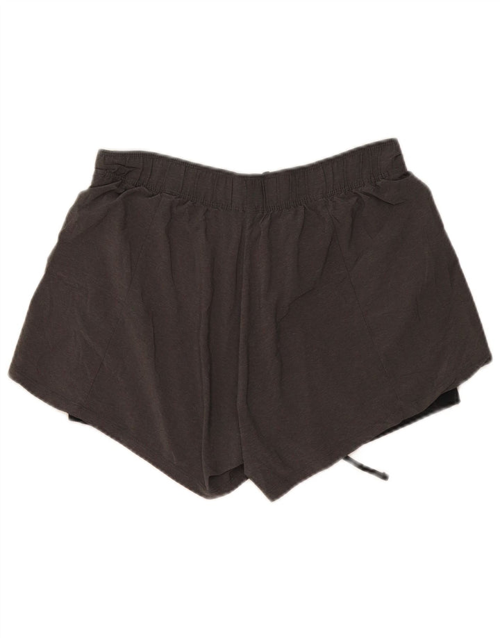 Nike Womens Sport Shorts UK 14 Large  Grey Colourblock