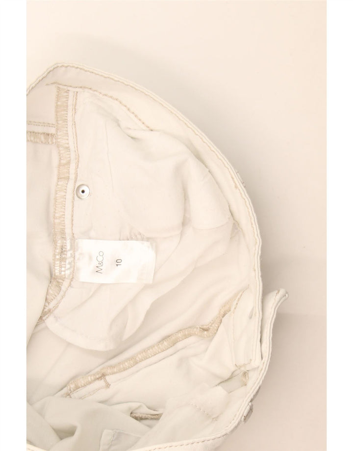 M&Co Womens Slim Jeans UK 10 Small W30 L30 White Cotton