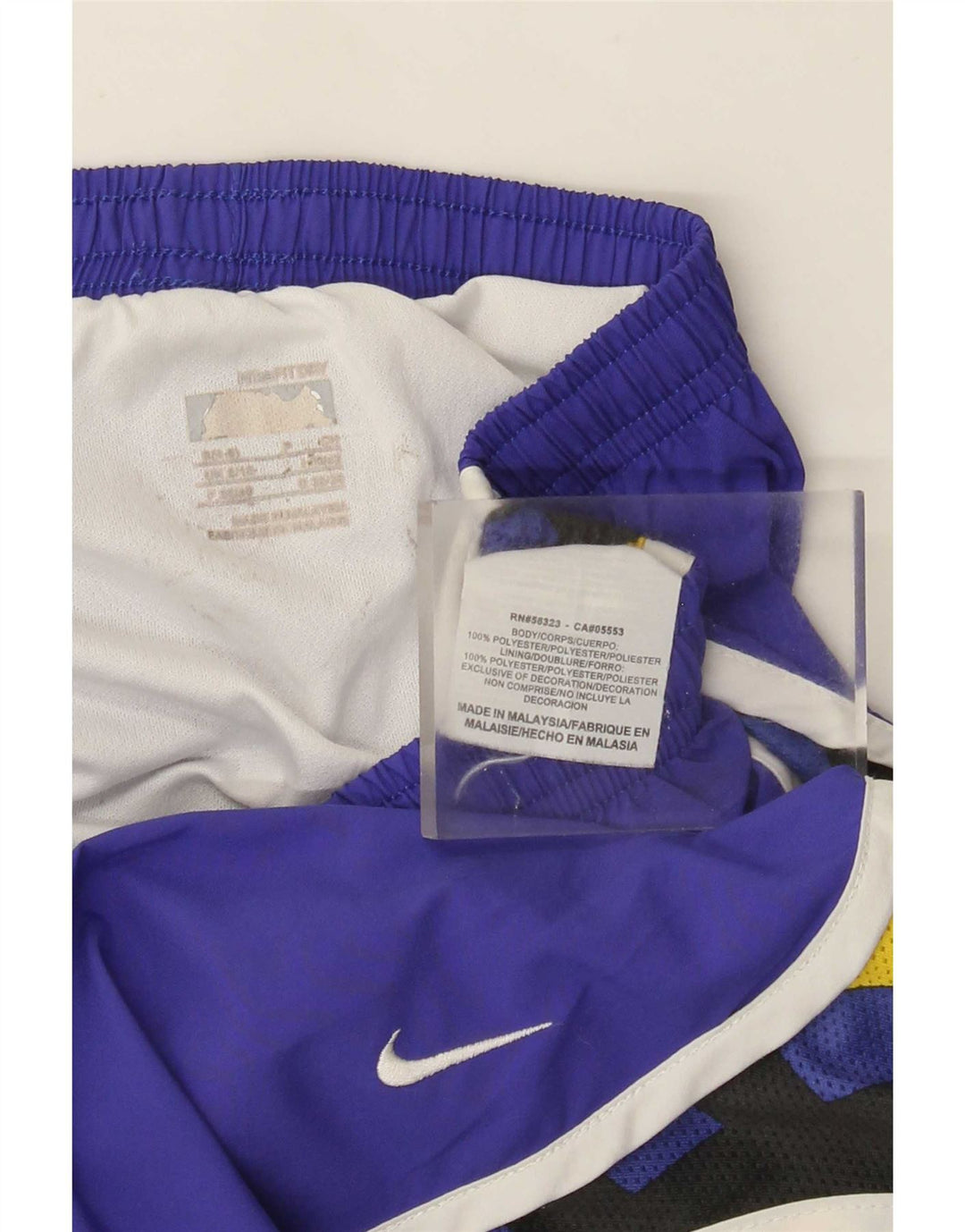 Nike Womens Sport Shorts UK 8/10 Small Purple Geometric Polyester