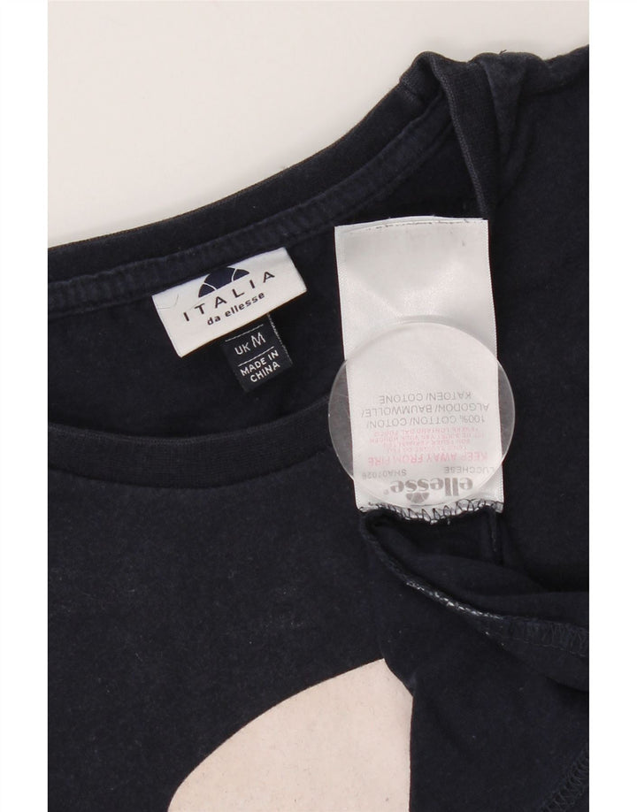 Ellesse Mens Italia Graphic T-Shirt Top Medium Navy Blue Cotton