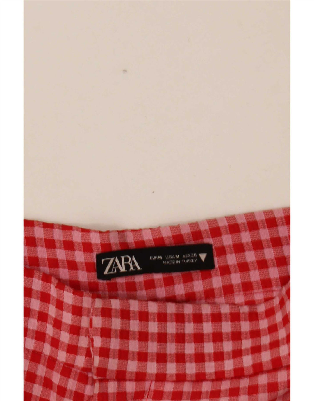 Zara Womens Cropped Trousers Medium W28 L25 Red Gingham