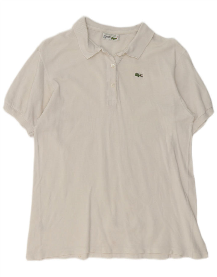 Lacoste Womens Polo Shirt Size 46 XL White Cotton