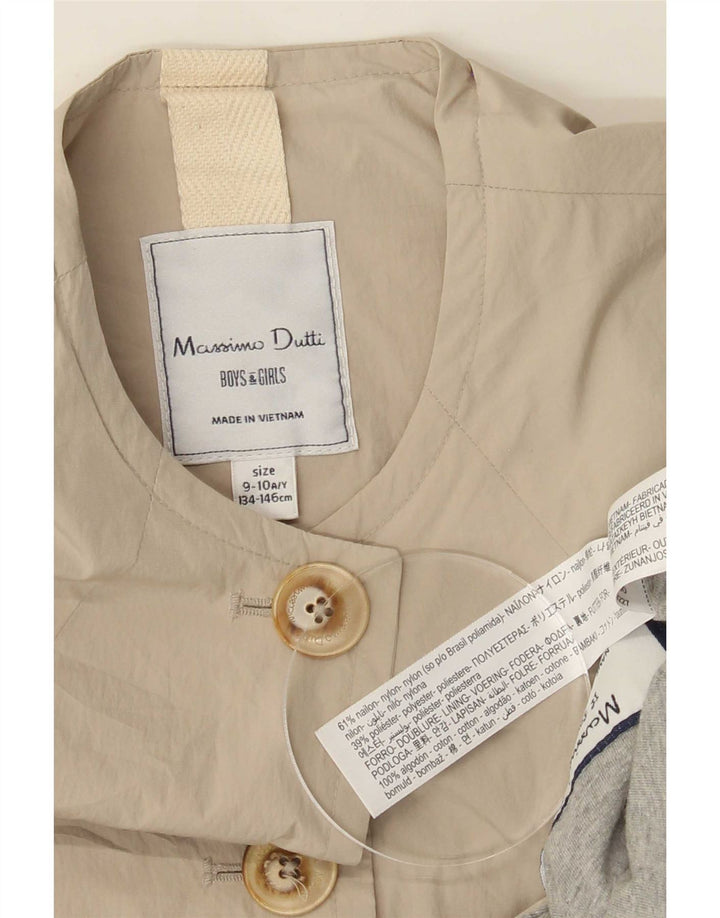 Massimo Dutti Girls Trench Coat 9-10 Years Grey Nylon