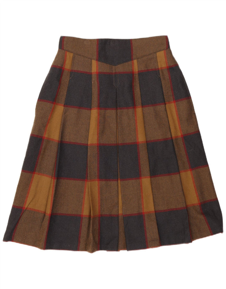 Schneiders Womens A-Line Skirt EU 40 Medium W28  Brown Check New Wool