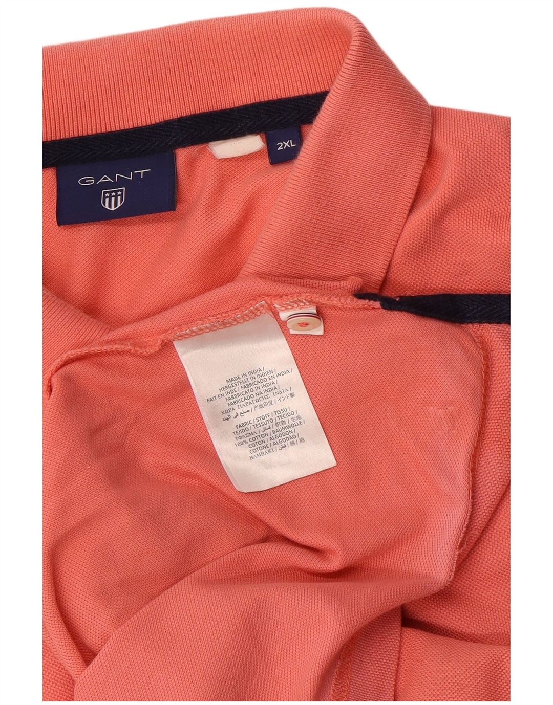 Gant Mens Polo Shirt 2XL Orange Cotton
