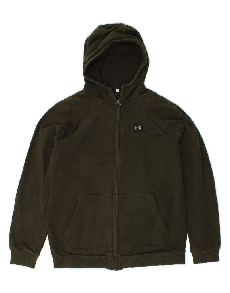 UNDER ARMOUR Mens Zip Hoodie Sweater Medium Green Cotton Vintage Under Armour and Second-Hand Under Armour from Messina Hembry 