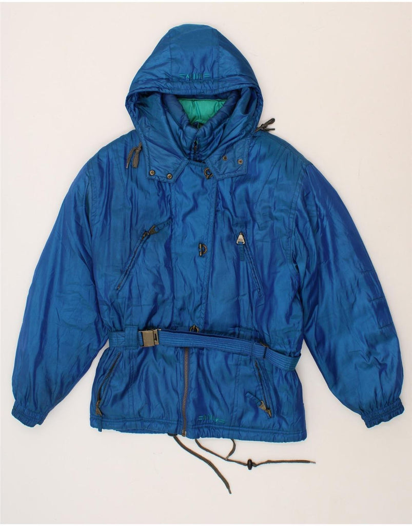 KILLY Womens Oversized Hooded Ski Jacket UK 10 Small Blue Polyamide Vintage Killy and Second-Hand Killy from Messina Hembry 
