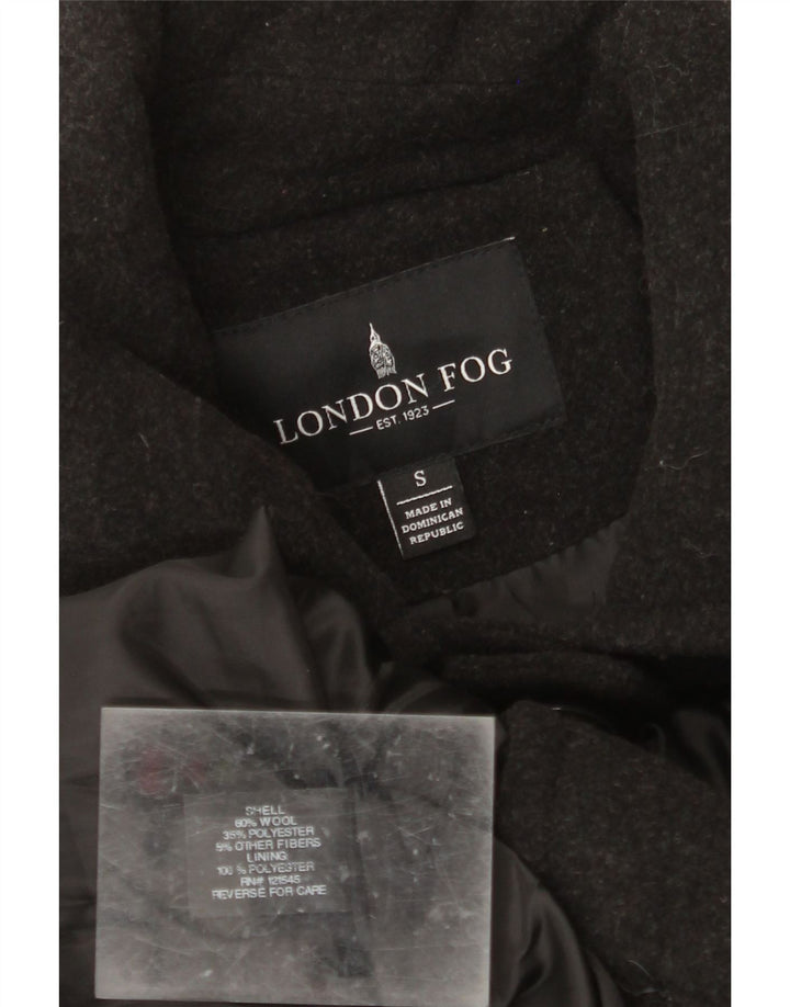 LONDON FOG Womens Overcoat UK 10 Small Grey Wool