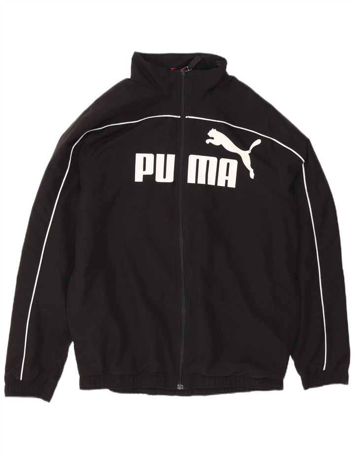 PUMA Mens Graphic Tracksuit Top Jacket Small Black