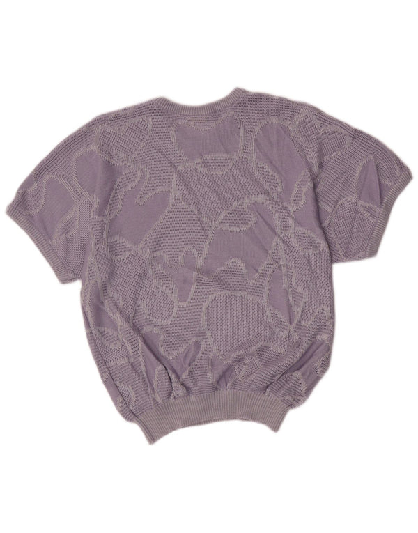 Camilla Womens Short Sleeve Crew Neck Jumper Sweater UK 18 XL Purple
