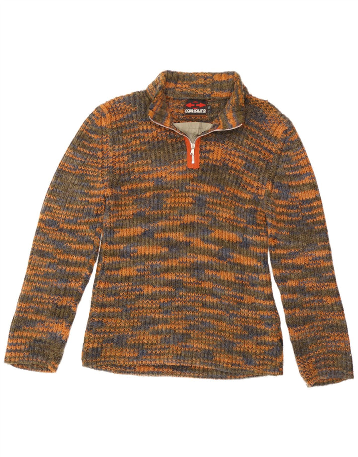 Foxhound Mens Zip Neck Jumper Sweater XL Multicoloured Flecked Acrylic