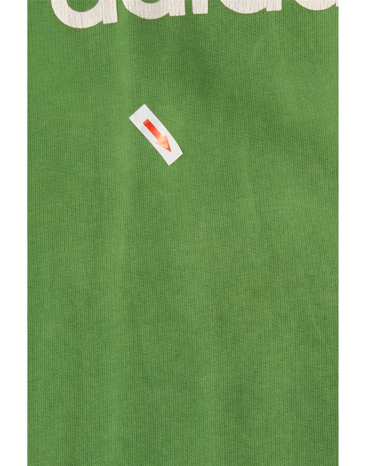 Adidas Boys Graphic Top Long Sleeve 15-16 Years Green Cotton