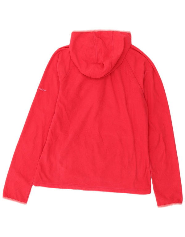 Berghaus Womens Zip Neck Hooded Fleece Jumper UK 12 Medium Red Polyester