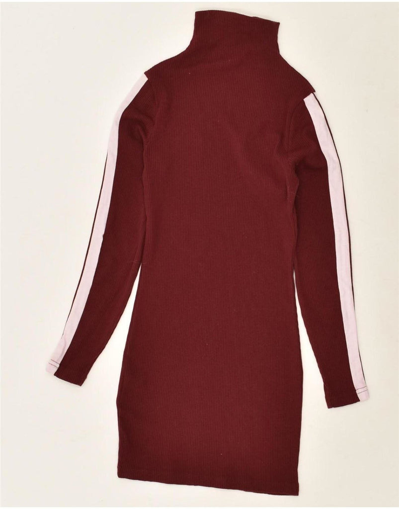 ELLESSE Womens Roll Neck Jumper Dress UK 6 XS  Maroon Cotton Vintage Ellesse and Second-Hand Ellesse from Messina Hembry 