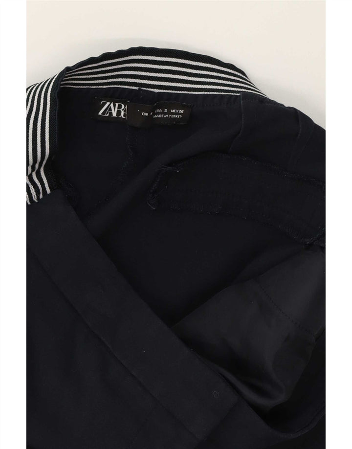 Zara Womens Slim Chino Trousers Small W26 L26 Navy Blue