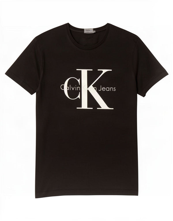 Calvin Klein Jeans Mens Graphic T-Shirt Top Medium Black Cotton