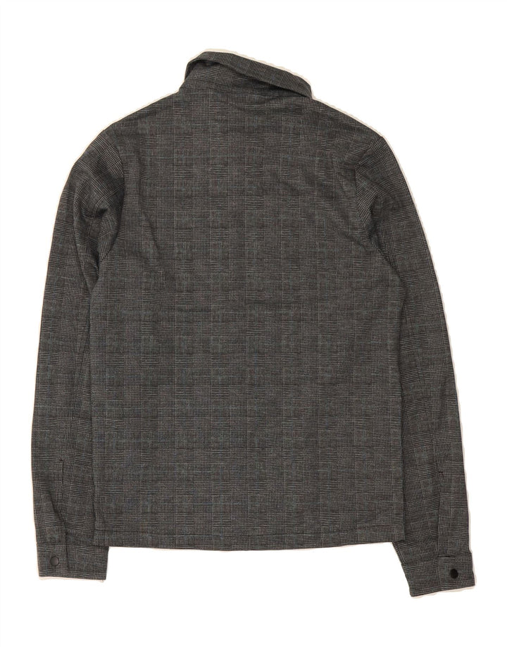 JACK & JONES Mens Bomber Jacket UK 10 Small Grey Check Polyester Vintage Jack & Jones and Second-Hand Jack & Jones from Messina Hembry 