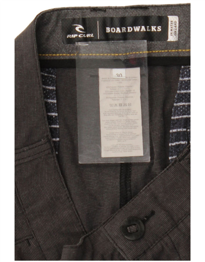 Rip Curl Mens Chino Shorts W30 Medium Grey Pinstripe Polyester