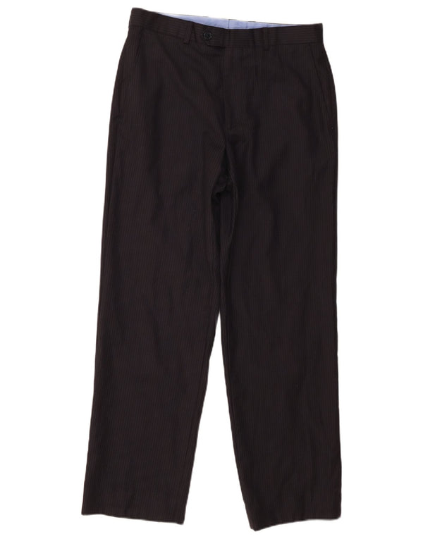 Marks & Spencer Mens Straight Suit Trousers W30 L29 Navy Blue Striped