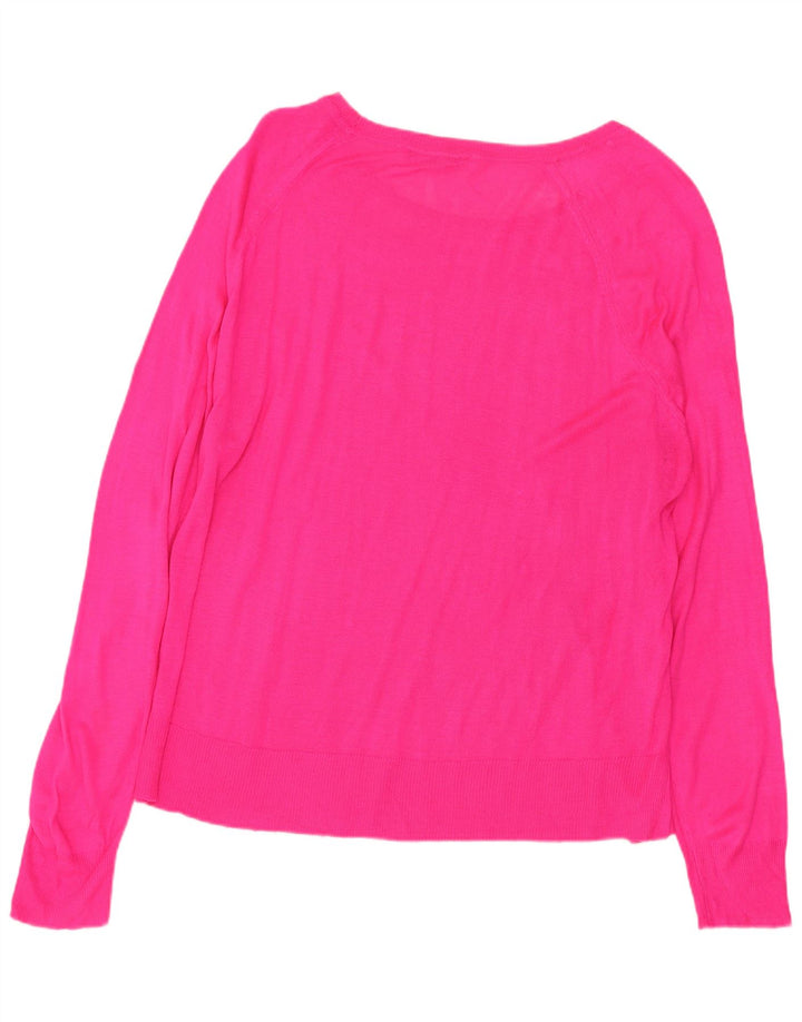 ZARA Womens Boat Neck Jumper Sweater UK 14 Medium Pink