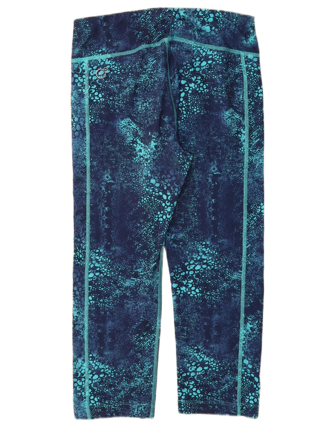 PUMA Womens Abstract Pattern Capri Leggings UK 12 Medium Blue Polyester