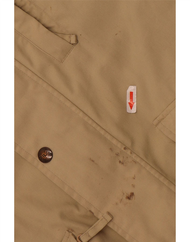 Fila Mens Hooded Windbreaker Jacket IT 52 XL Beige Polyester