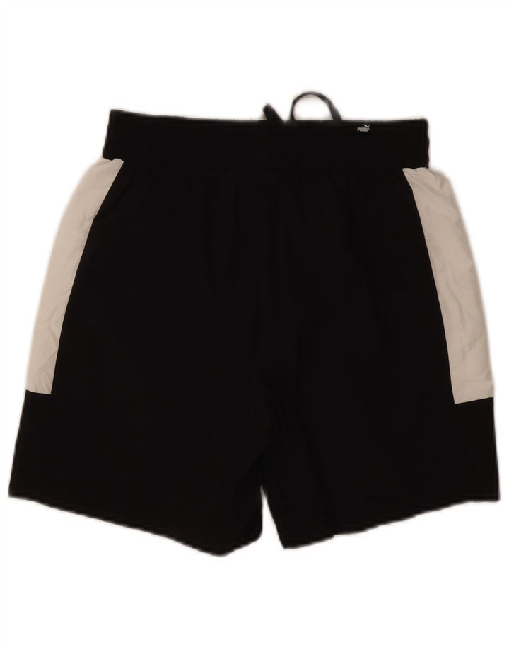 Puma Mens Graphic Sport Shorts Small Black Colourblock Polyester