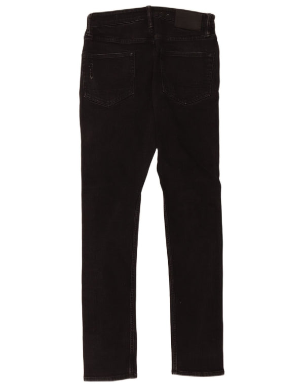 All Saints Mens Cigarette Distressed Skinny Jeans W28 L30 Black Cotton