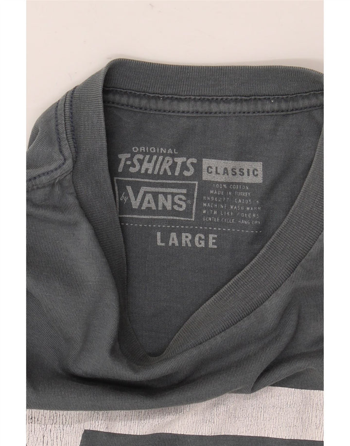 Vans Mens Classic Graphic T-Shirt Top Large Grey
