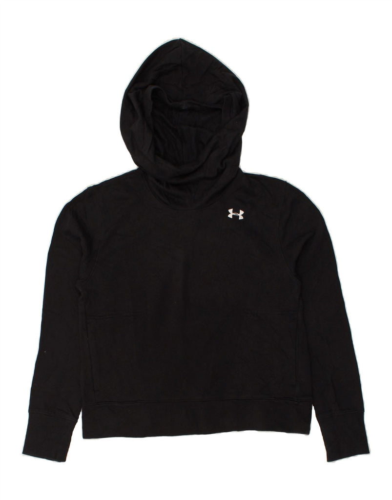UNDER ARMOUR Womens Hoodie Jumper UK 10 Small Black Cotton | Vintage Under Armour | Thrift | Second-Hand Under Armour | Used Clothing | Messina Hembry 