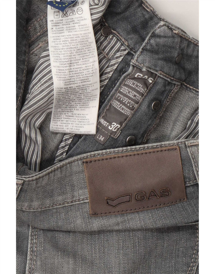 Gas Womens Slim Jeans W30 L34 Grey Cotton